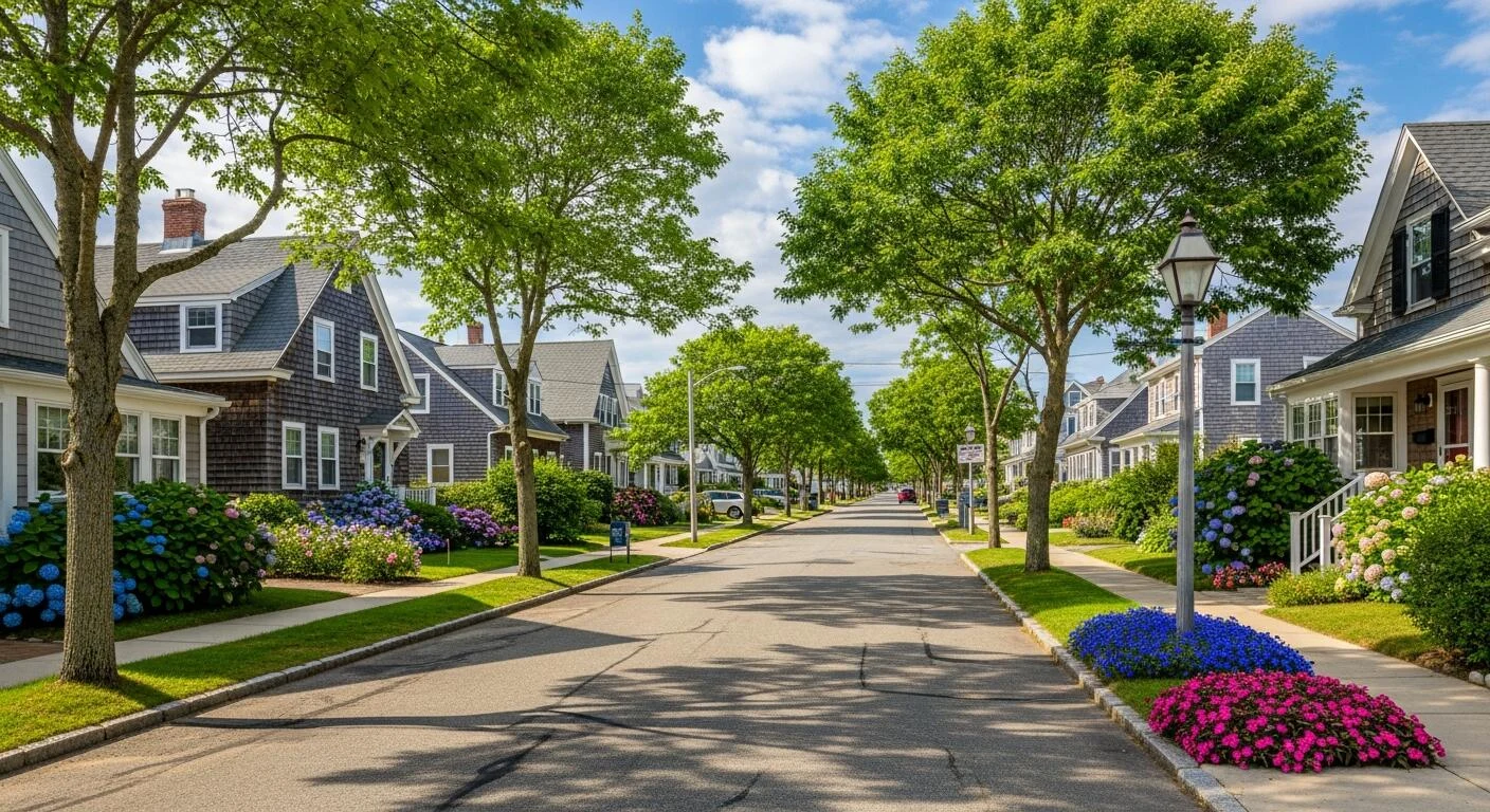Tree-lined residential neighborhood